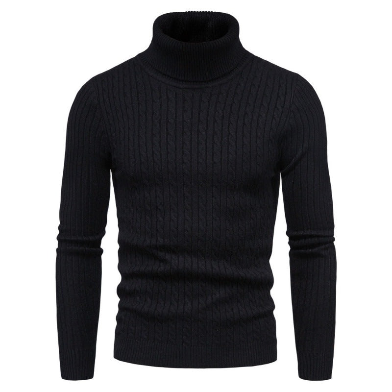 Herren Pullover Rollkragen Zopf Muster Elegante Mode