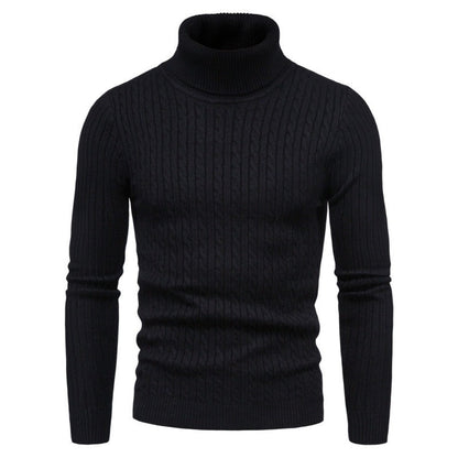 Herren Pullover Rollkragen Zopf Muster Elegante Mode