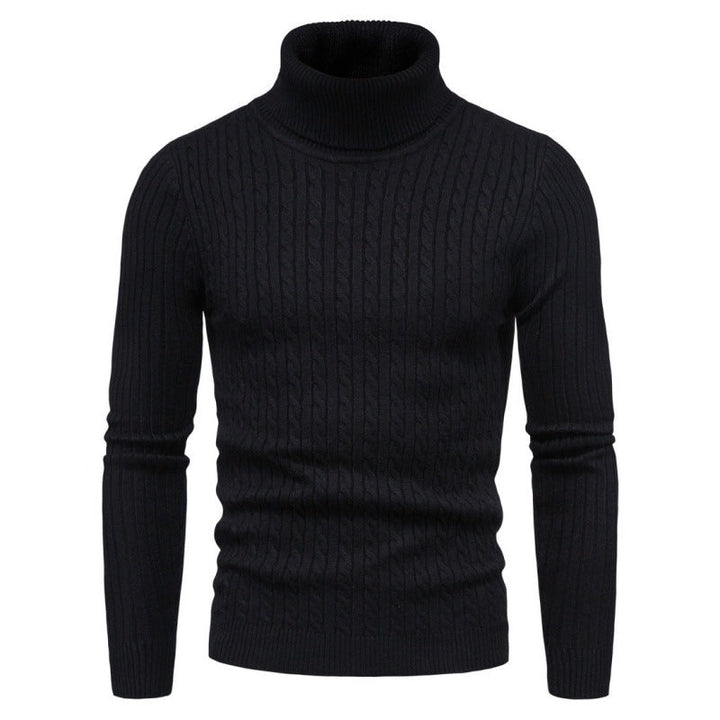 Herren Pullover Rollkragen Zopf Muster Elegante Mode