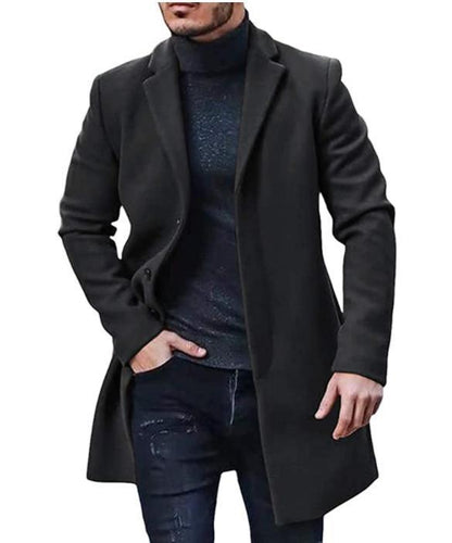 Herren Wollmantel Elegantes Design Klassischer Stil