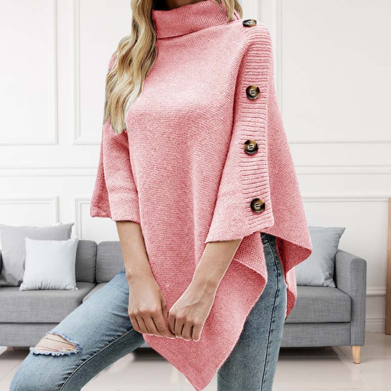 Stylischer Poncho Akryl Warm und Elegant