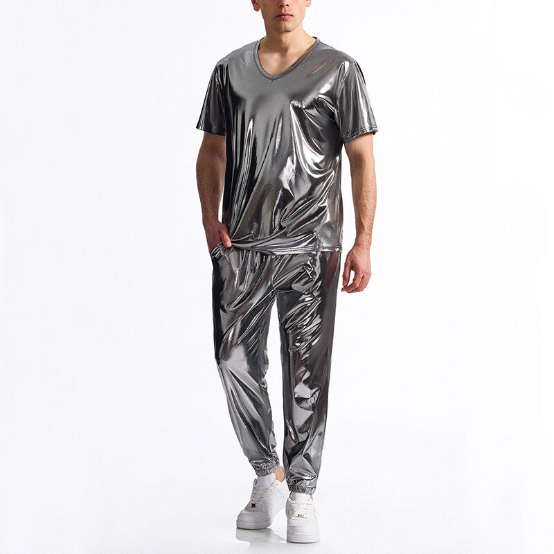 Herren Sportanzug Glänzend Modern Elastisch