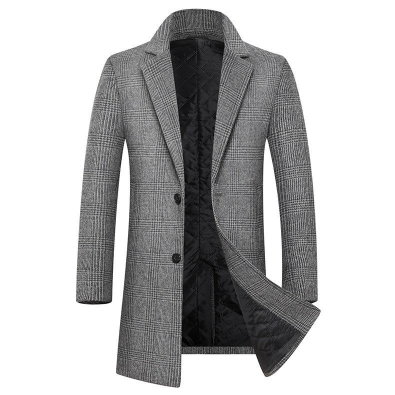 Herren Wollmantel Kariert Modern Schick