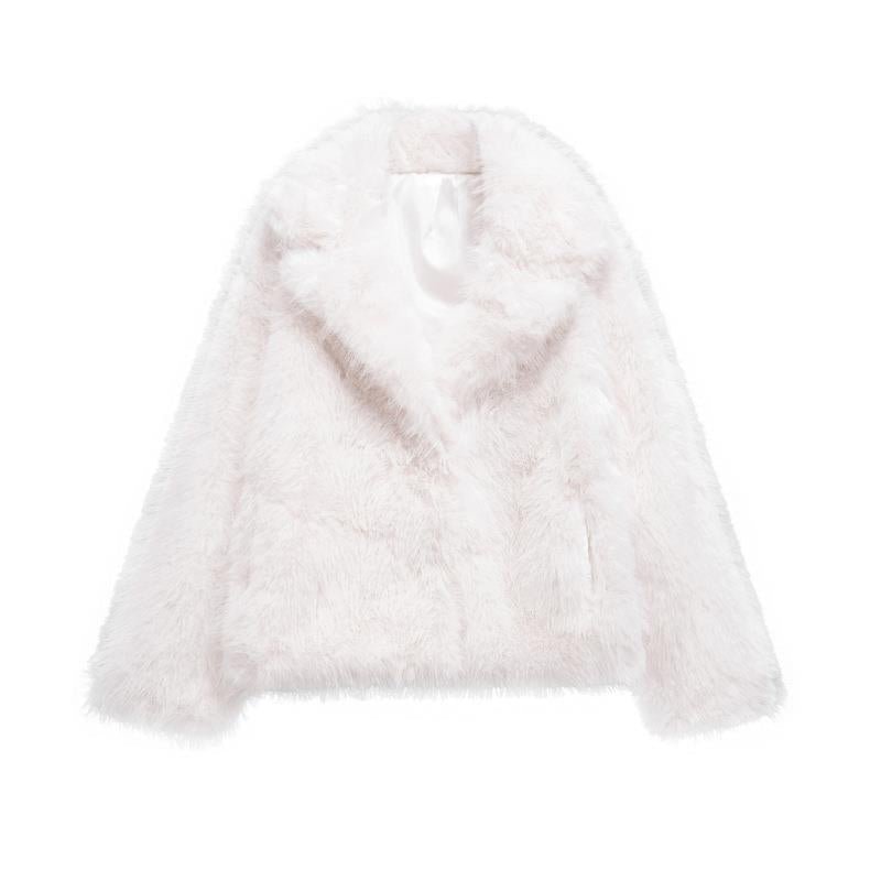 Damen Fellblazer Elegant Lang