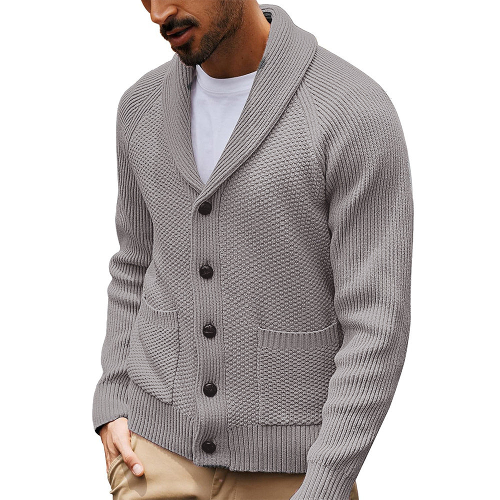 Herren Strickjacke Schalkragen Modern Stylish