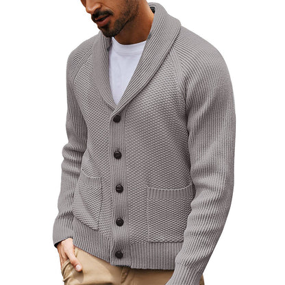 Herren Strickjacke Schalkragen Modern Stylish