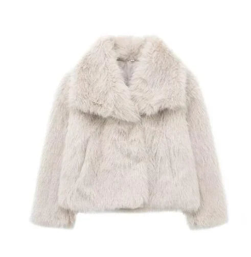 Elegante Kunstpelz-Jacke Damen