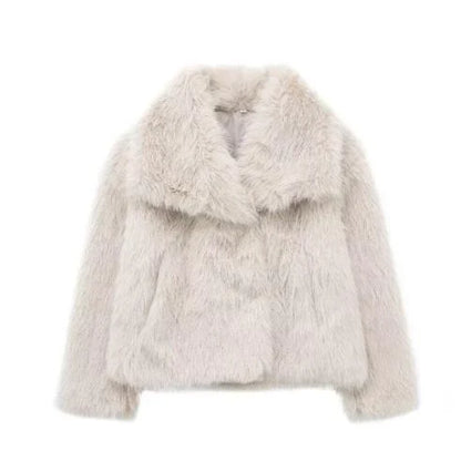 Elegante Kunstpelz-Jacke Damen