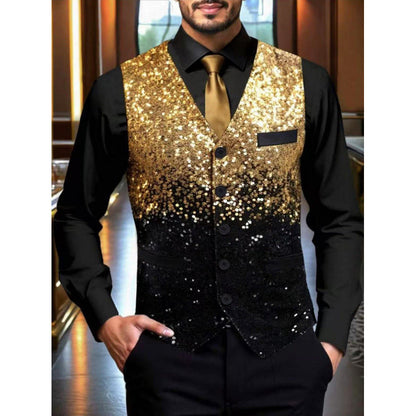 Herren Glitzerweste Festlich Schimmernd