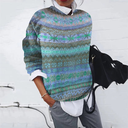 Damen Pullover Modern Strickmuster Elegantes Design