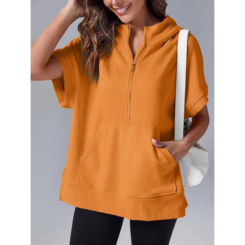 Damen Kapuzenpullover Lässig Mit Taschen Und Reißverschluss