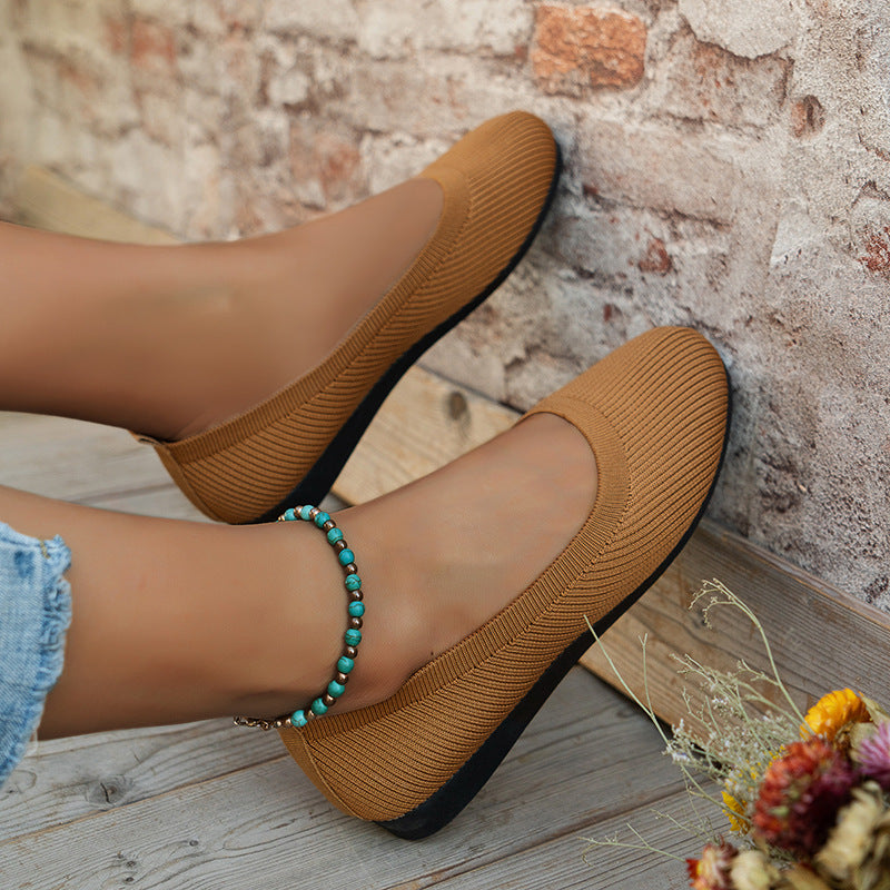 Damen Strick-Schuhe Elastisch Bequem