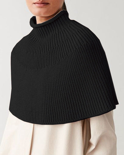Damen Strickcape Elegantes Design Hochkragen
