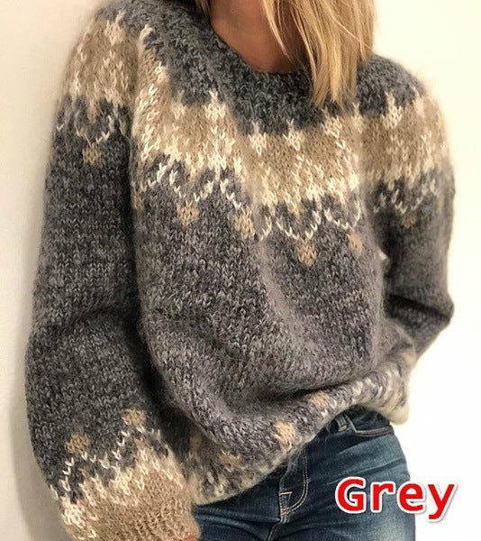 Damen Strickpullover Gemütlich Modern Voluminöse Ärmel