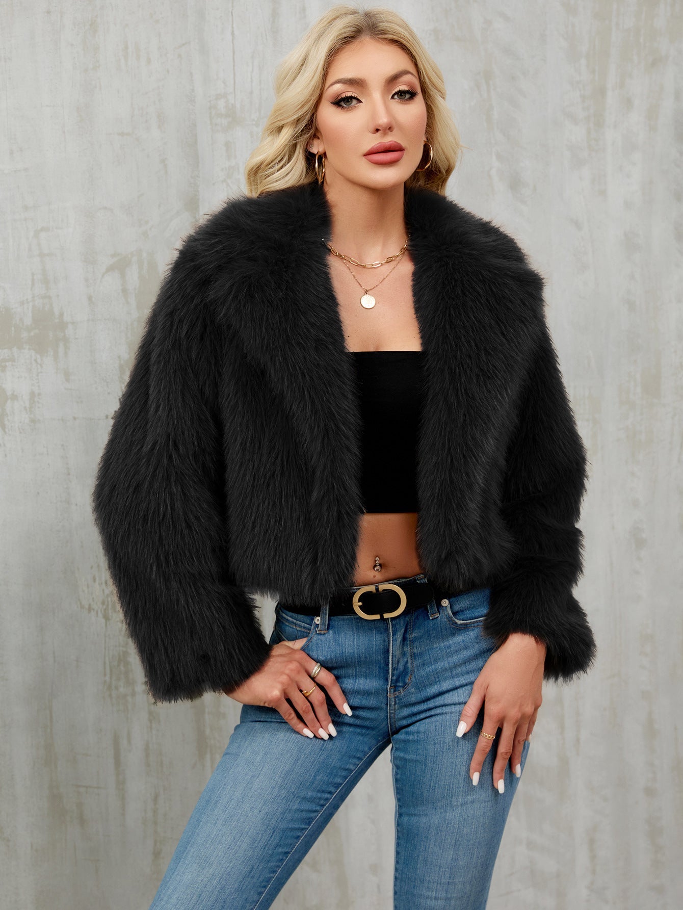 Damen Bolero Jacke Elegant Kunstfell