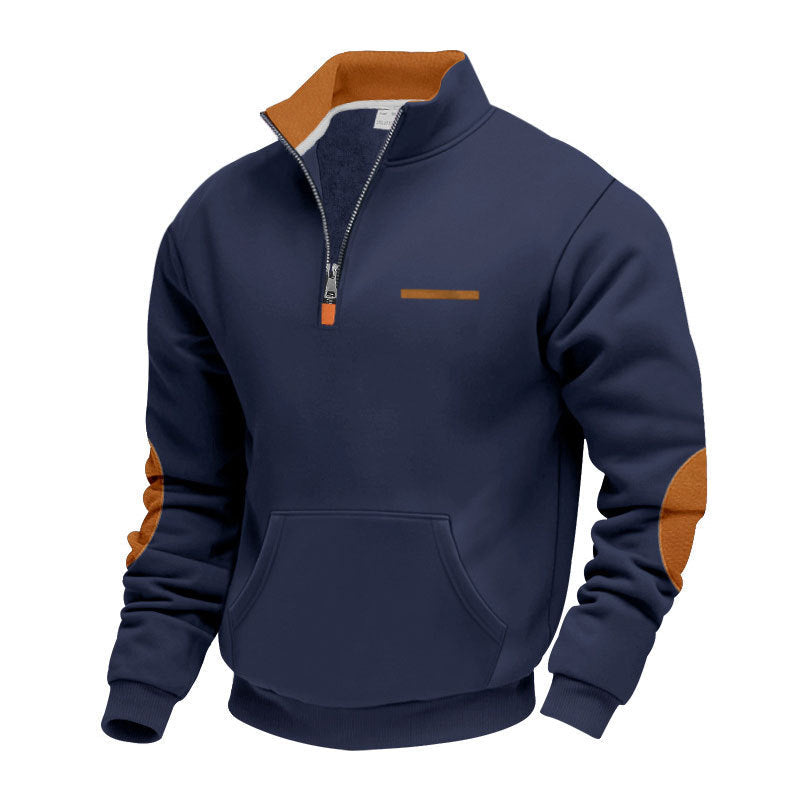Herren Kapuzenpullover Modern Halbzipper Farbenfroh
