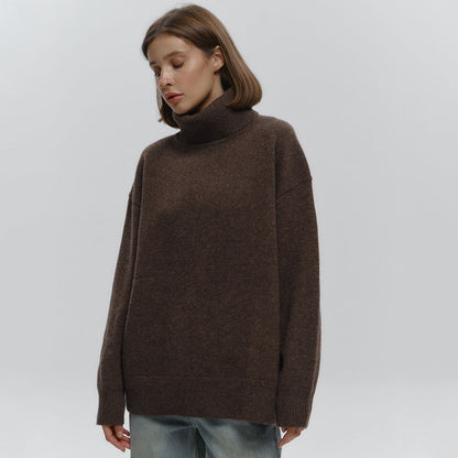 Große Damen Pullover Weich Wolle Oversized Stil