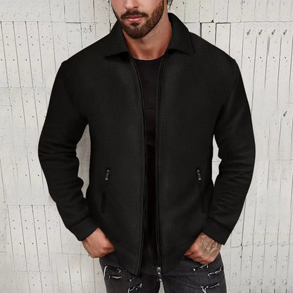 Herren Strickjacke Modern Struktur Optimal Reißverschluss