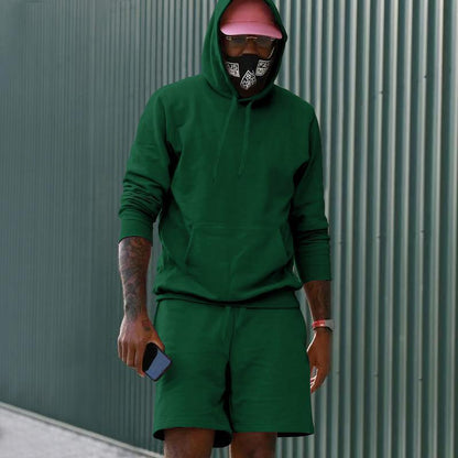 Herren Sportset Sweat Hoodie Shorts Komfort