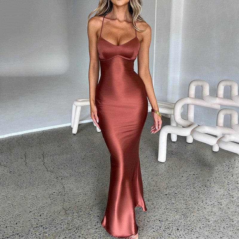 Damen Maxikleid Elegant Figurbetonter Stil