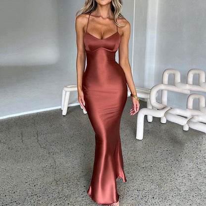 Damen Maxikleid Elegant Figurbetonter Stil