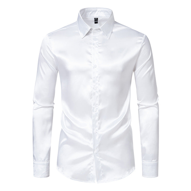 Herren Seidenhemd Elegant Slimfit
