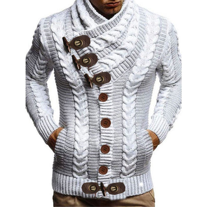 Herren Strickjacke Grobstrick Moderne Knöpfe