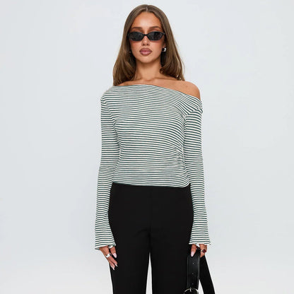 Damen Top Asymmetrisch Punkte Modern Design