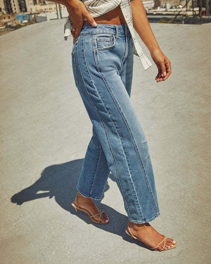 Damen HochTaille Jeans Stilvoll SlimFit