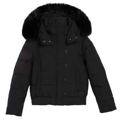Damen Winterjacke Elegant Mit Abnehmbarem Fellkragen