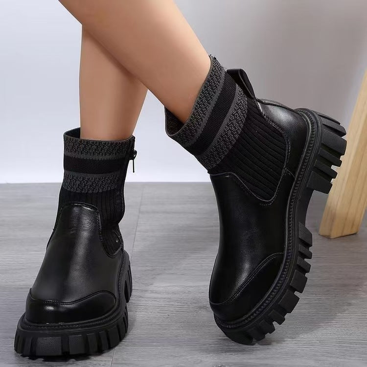 Damen Biker-Stiefel Robust Elastisch