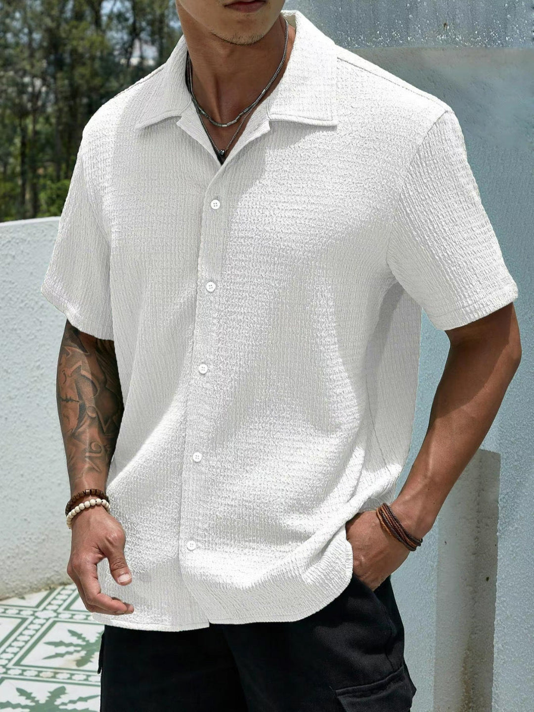 Herren Sommerhemd Modern Kurzarm