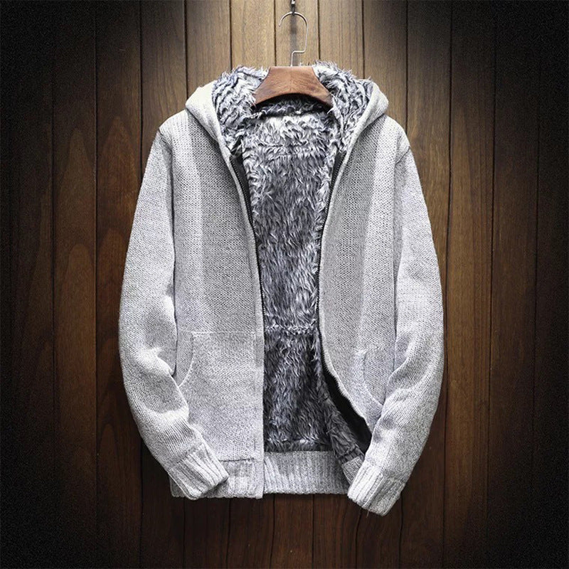 Herren Kapuzenjacke Weich Fleece Warm Isoliert