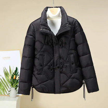 Kurze Pufferjacke Geometrisch Verstellbar