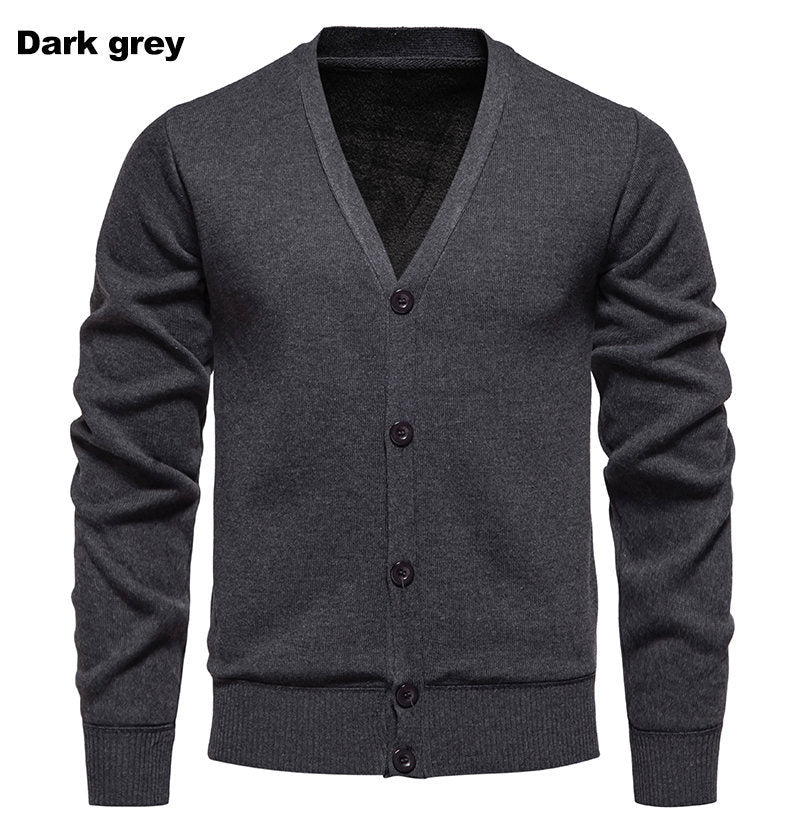 Herren Strickjacke V-Ausschnitt Bequem Knöpfe