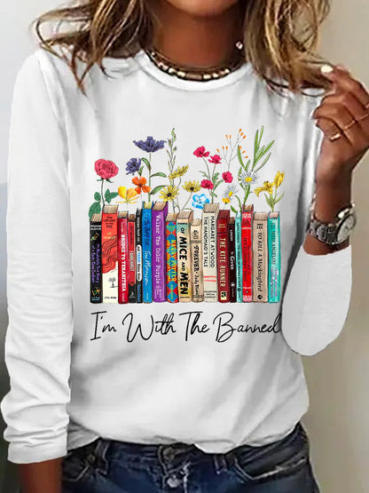 Damen Blumen-Shirt Langarm Romantic Look