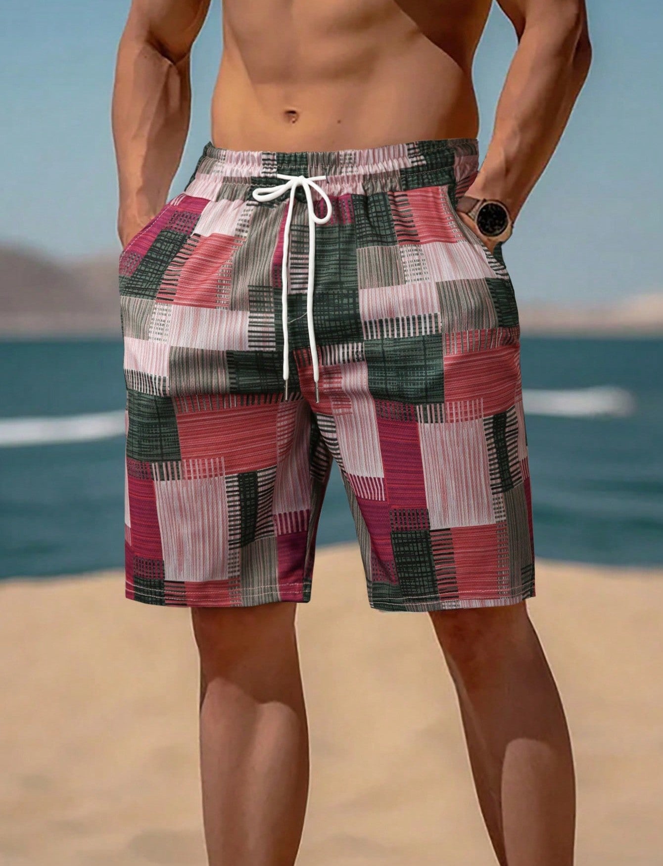 Herren Badeshorts Modern Grafik Design