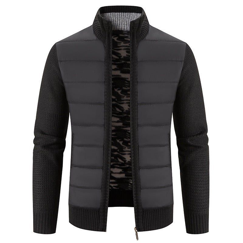 Herren Steppjacke Modern Strick Muster
