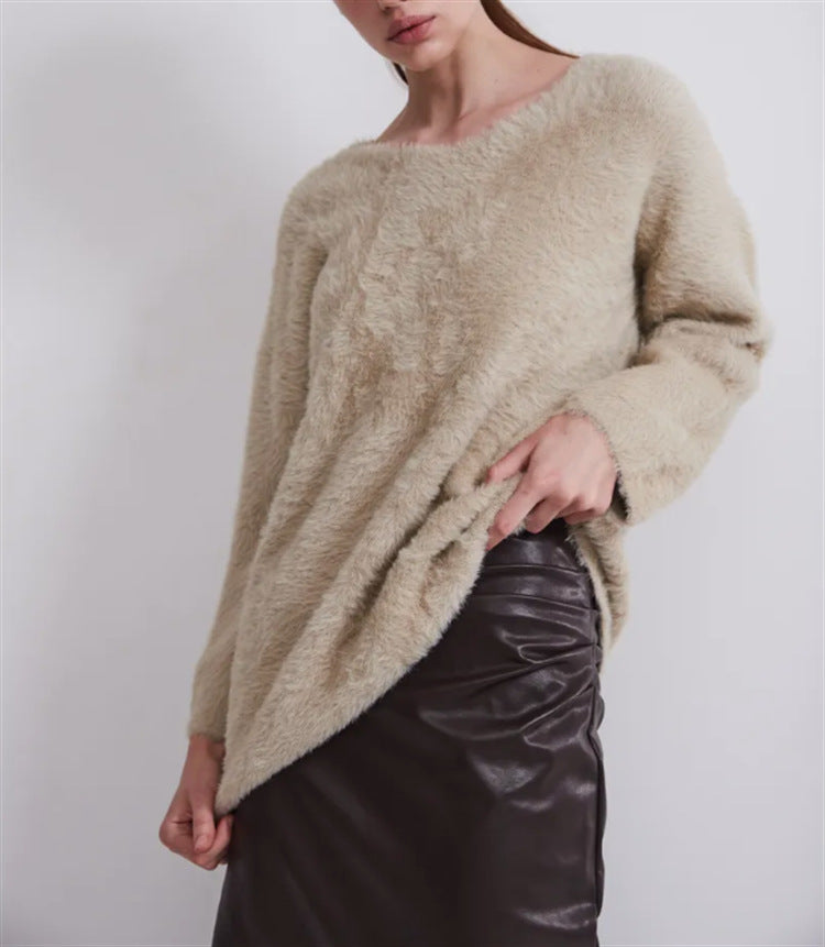 Damen Pullover Weich V-Ausschnitt Elegantes Design