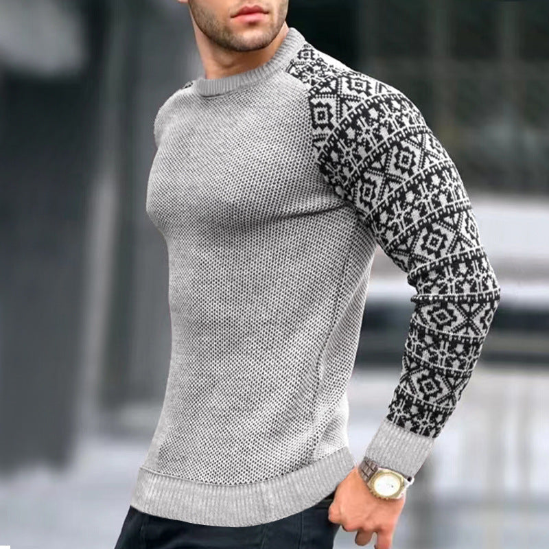 Herren Strickpullover Grafisches Muster Trendy Style