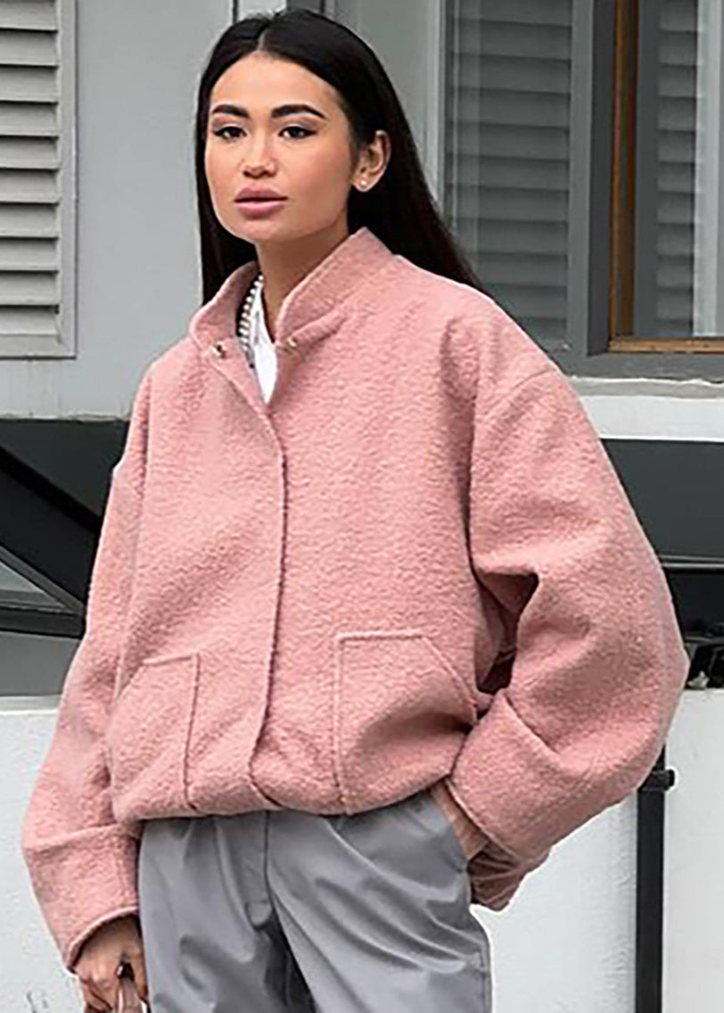 Übergröße Bouclé Winterjacke Damen