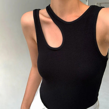 Damen Tanktop Sportlich Cut-Out Top Modern Style