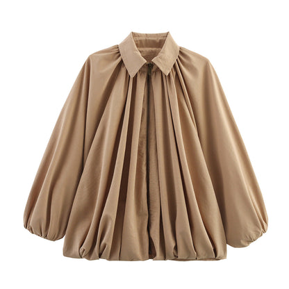Damen Bluse Oversized Leicht Rüschen Design