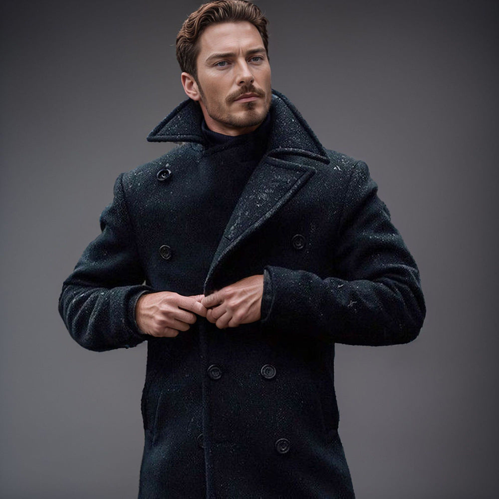 Herren Mantel Elegant Doppelreiher Hochwertig - IdealeKleiden