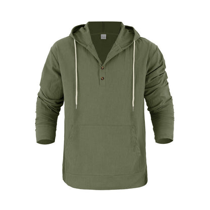 Herren Kapuzenpullover Mit Taschen Und Knöpfen