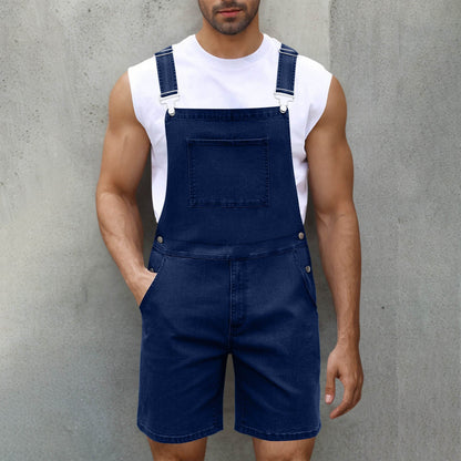 Herren Latzhose Denim Bequem Mit Taschen