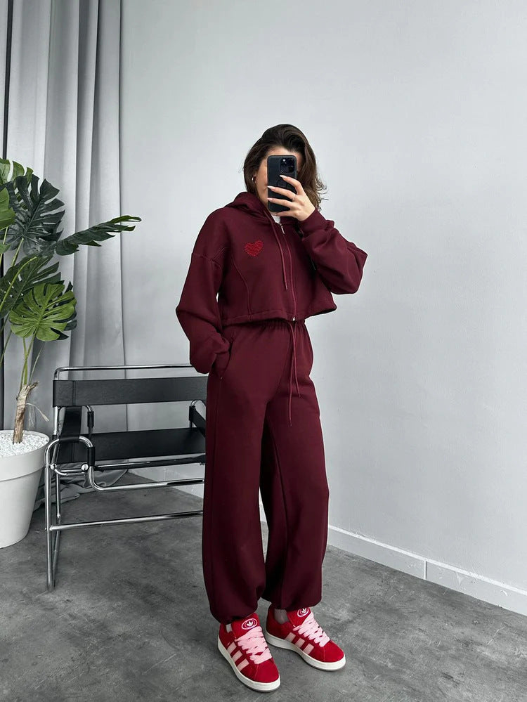 Damen Sportanzug Hoodie Jogginghose Set Bequem