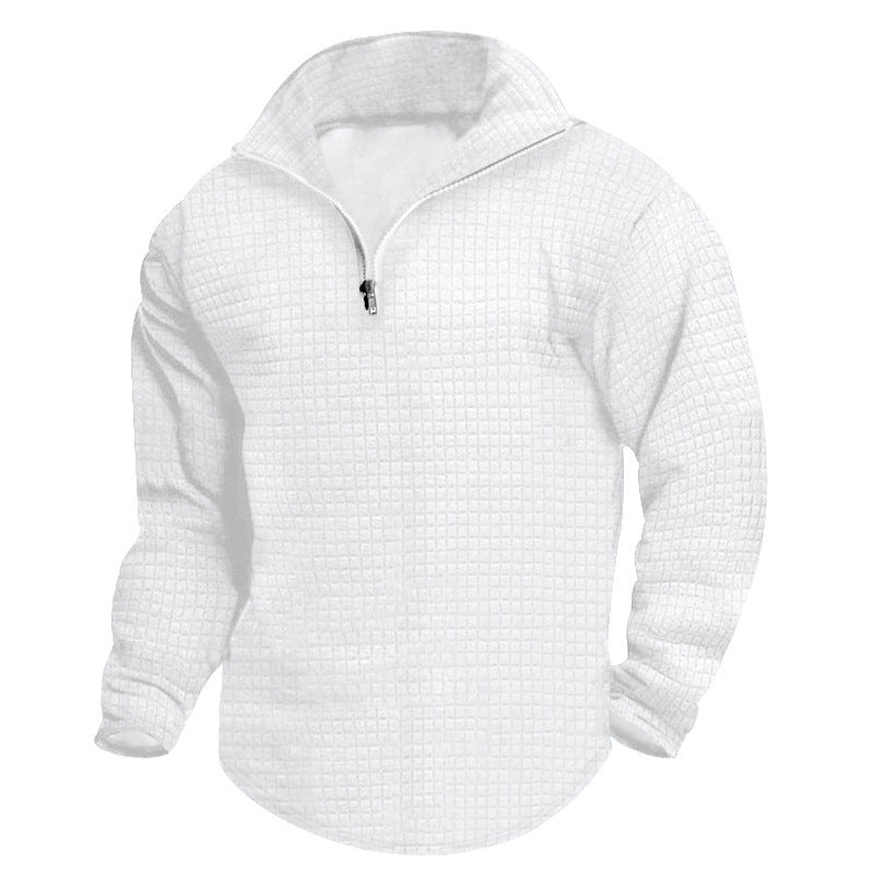 Herren Fleecepullover Modern Strukturiert Reißverschluss