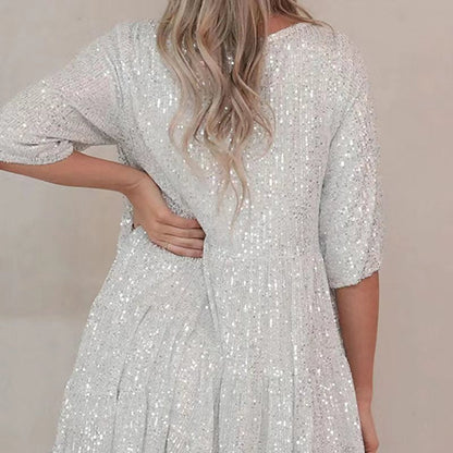 Damenpartykleid Glitzer Pailletten Minikleid