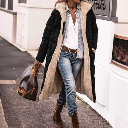Praktische Wendejacke Kapuze Knielang Damen